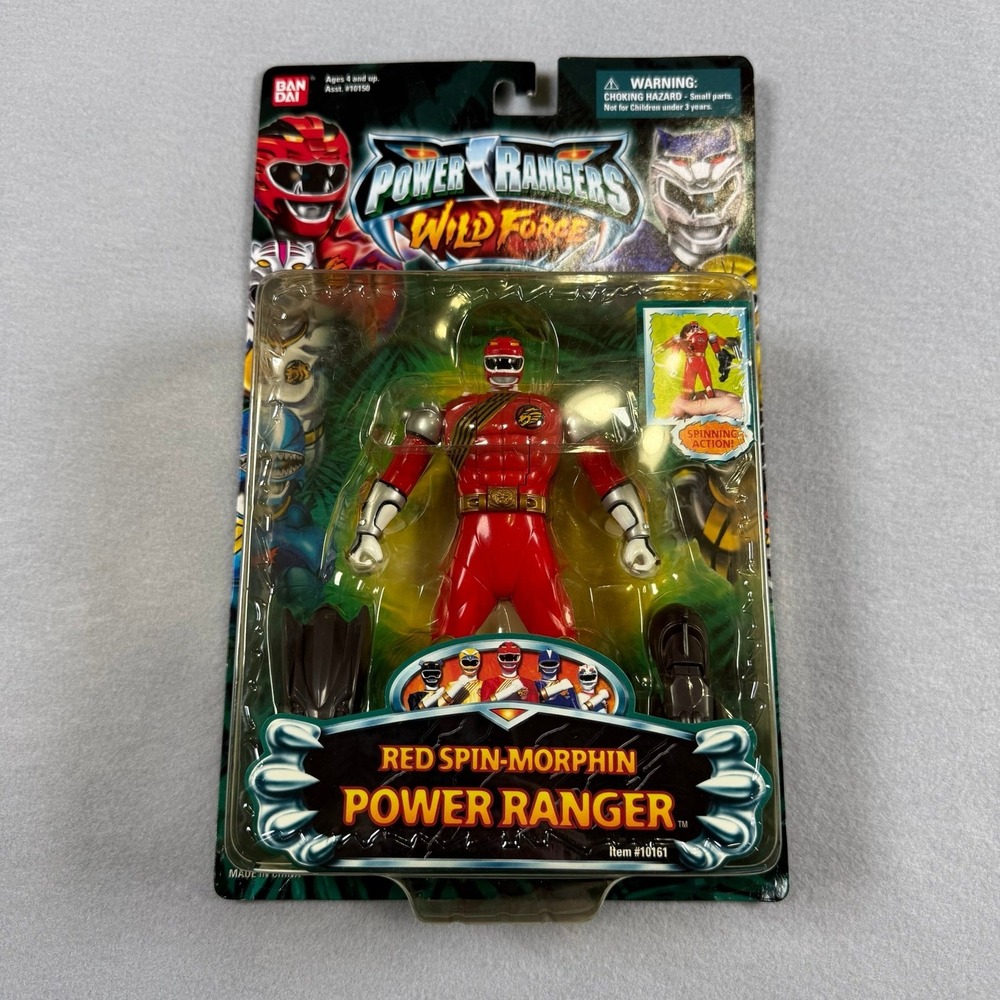 Bandai Power Rangers Wild Force Red‎ Spin-Morphin Action Figure Red Vintage 2002